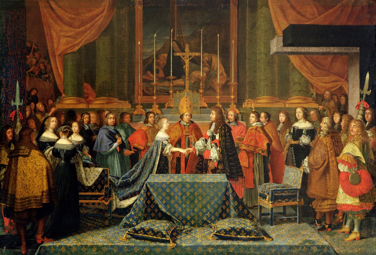 Obchody zaślubin Ludwika XIV i Marii Teresy z Austrii, 9 czerwca 1660 (olej na płótnie) autorstwa Jacques Laumosnier