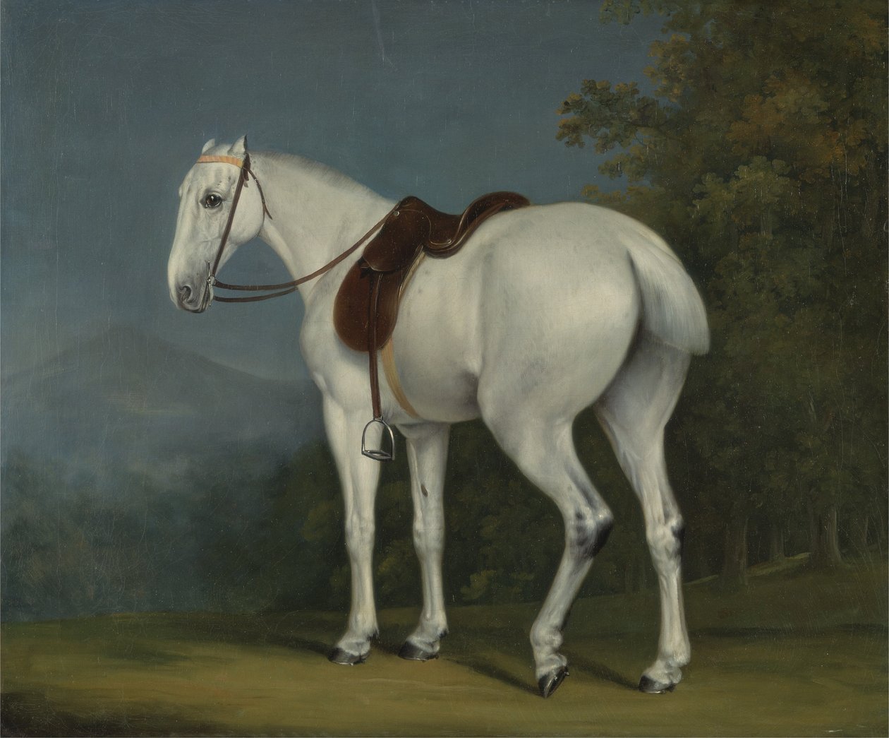 Szary łowca damy, ok. 1806 (olej na płótnie) autorstwa Jacques Laurent Agasse