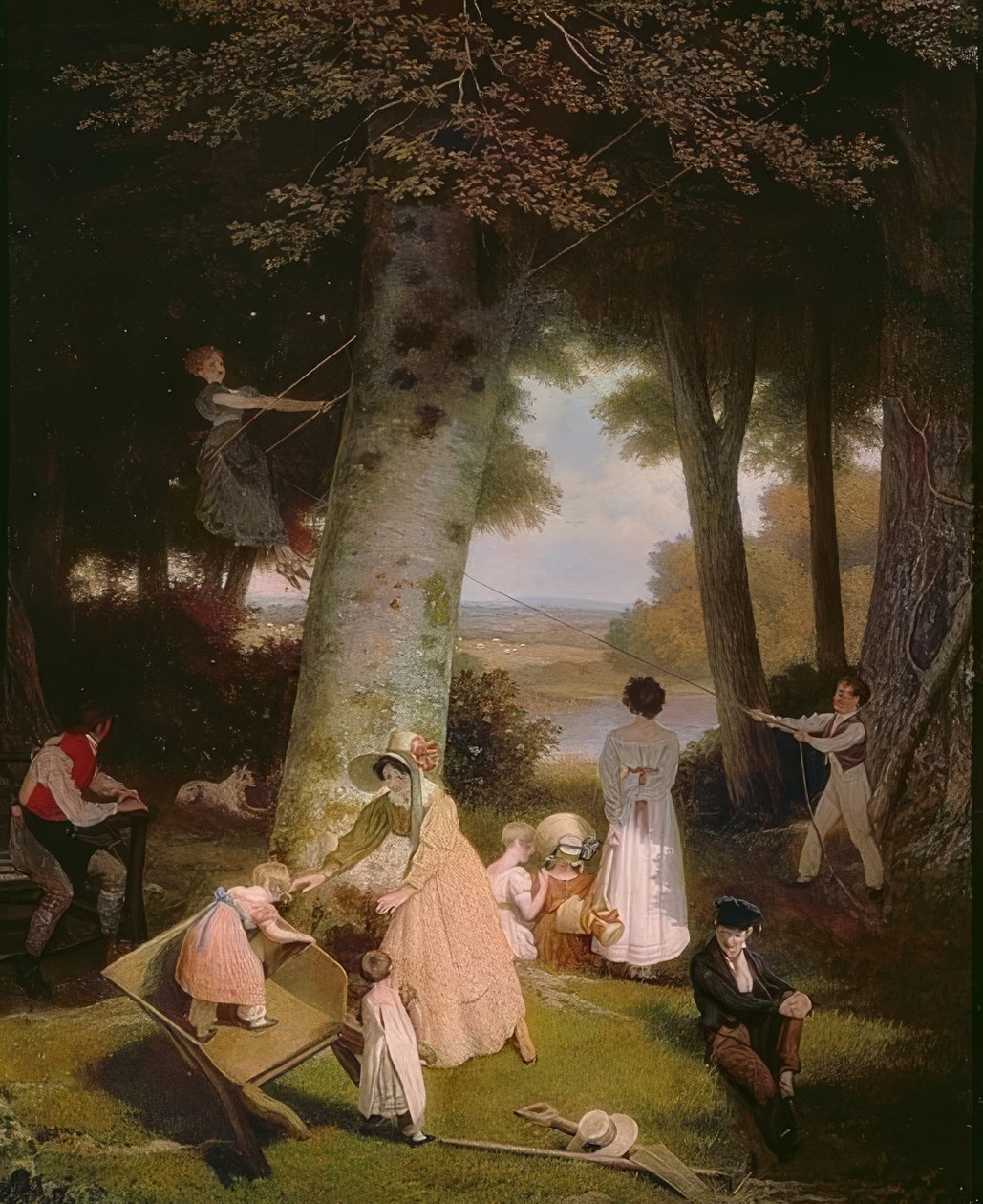 Plac zabaw (La Place de Jeux). 1830 autorstwa Jacques Laurent Agasse