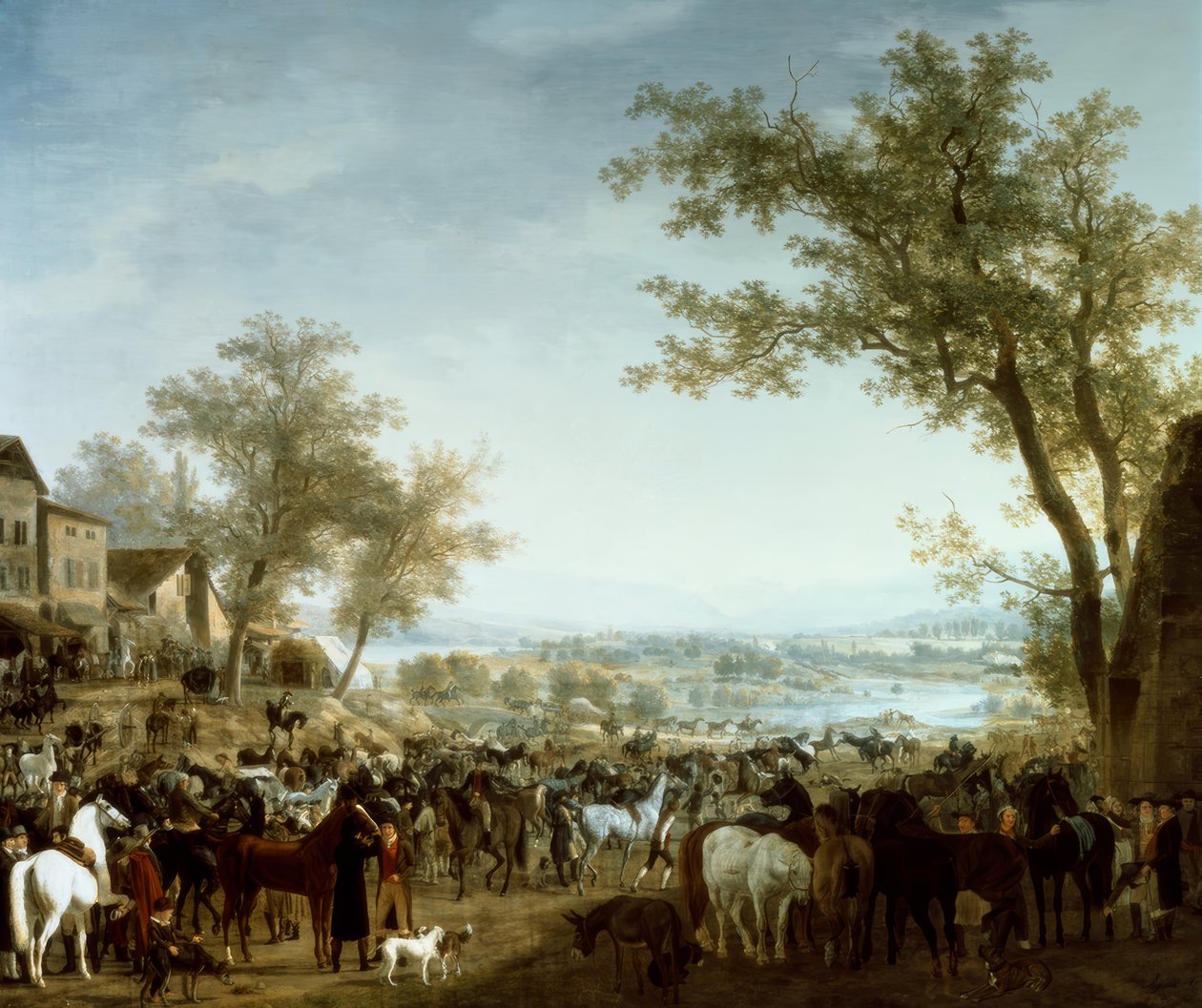 Targ koni w Gaillard autorstwa Jacques Laurent Agasse
