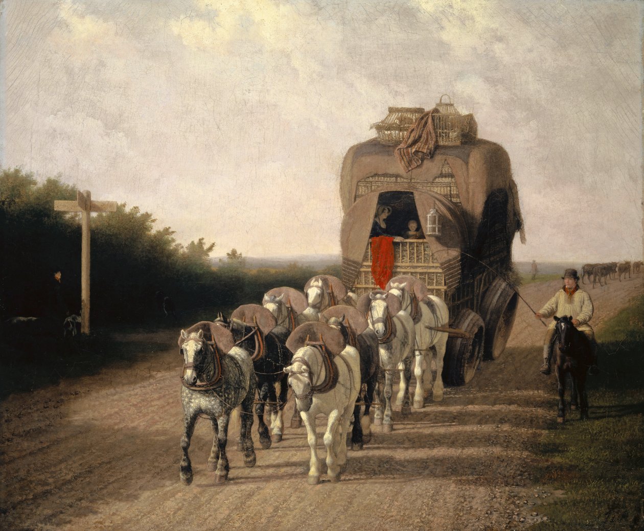 Powóz przewoźnika Ludlow, 1801 r. autorstwa Jacques Laurent Agasse