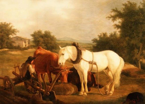 Zespół Pług odpoczywa autorstwa Jacques Laurent Agasse