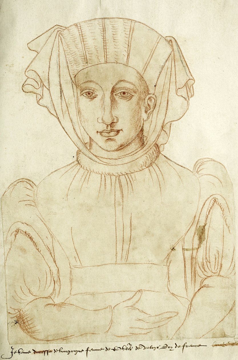 "Jehenne de Bourgongne żona Filipa de Valoys króla Francji", fol. 6 Recueil d