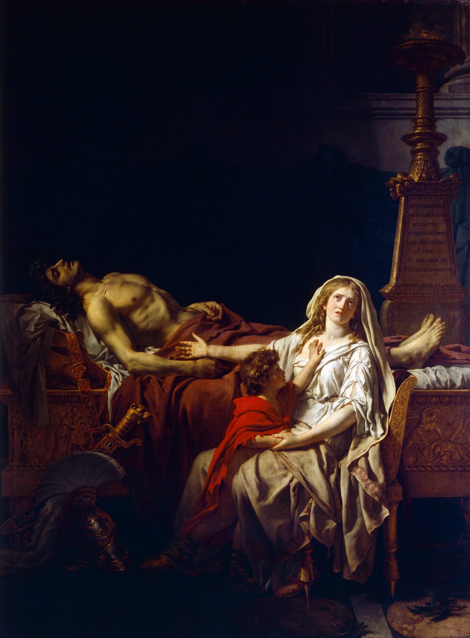 Andromacha opłakująca ciało Hektora - Jacques-Louis David (1748-1825) autorstwa Jacques Louis (studio of) David