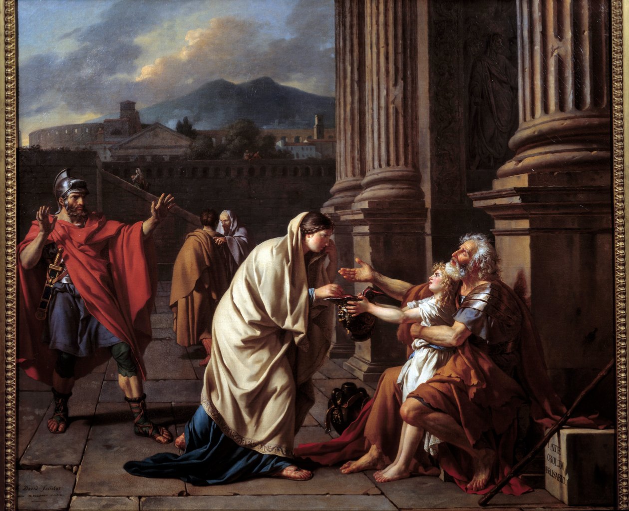 Belisaire (500-565) z prośbą o alumone. (Belisarios - Flavius Belisarius) Obraz Jacques Louis David (1748-1825) autorstwa Jacques Louis David