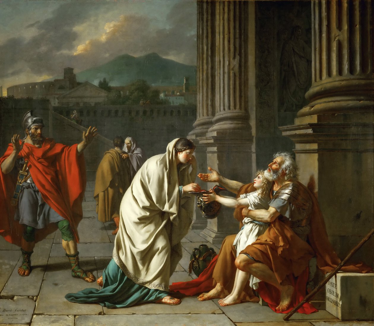 Belizariusz błagający o jałmużnę autorstwa Jacques Louis David