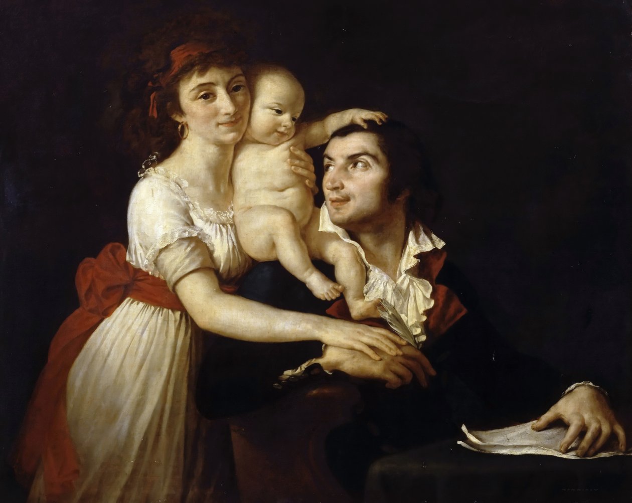 Camille Desmoulins z żoną Lucile i dzieckiem autorstwa Jacques Louis David