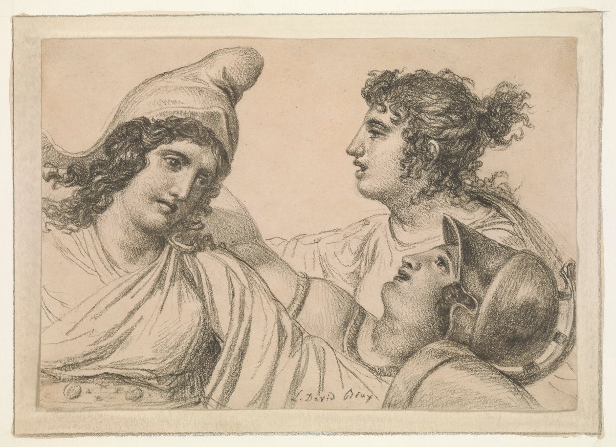 Kompozycja z trzema postaciami autorstwa Jacques Louis David