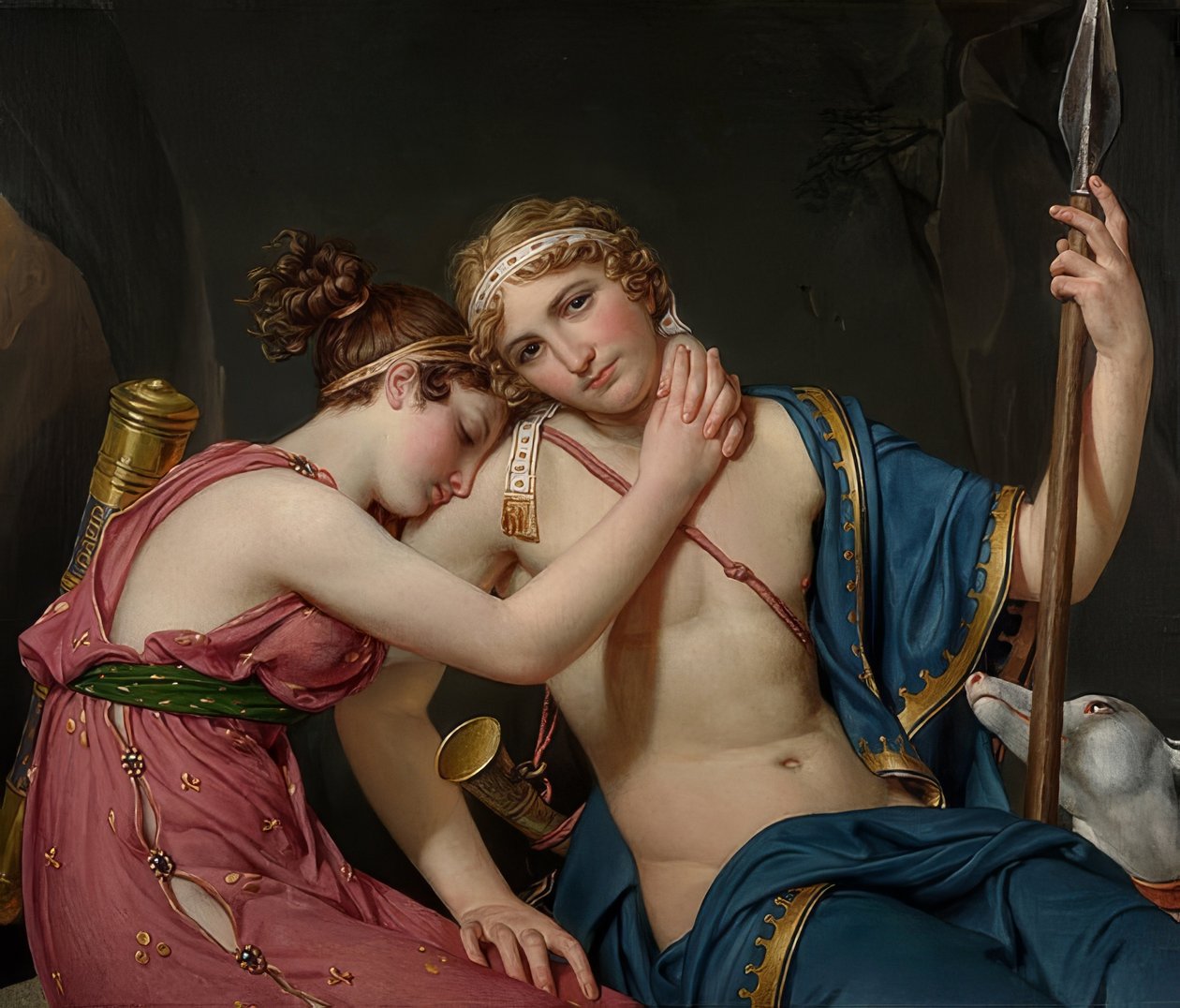 Odejście Telemacha z Eucharis. 1818 autorstwa Jacques Louis David