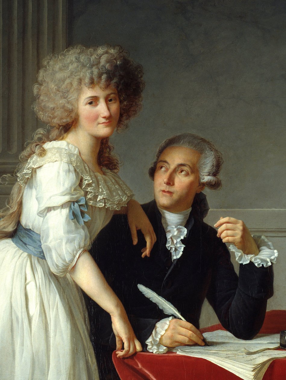 Fragment obrazu „”Antoine Laurent Lavoisier (1743-1794) z Madame Lavoisier”” Jacques Louis David (1748-1825) autorstwa Jacques Louis David