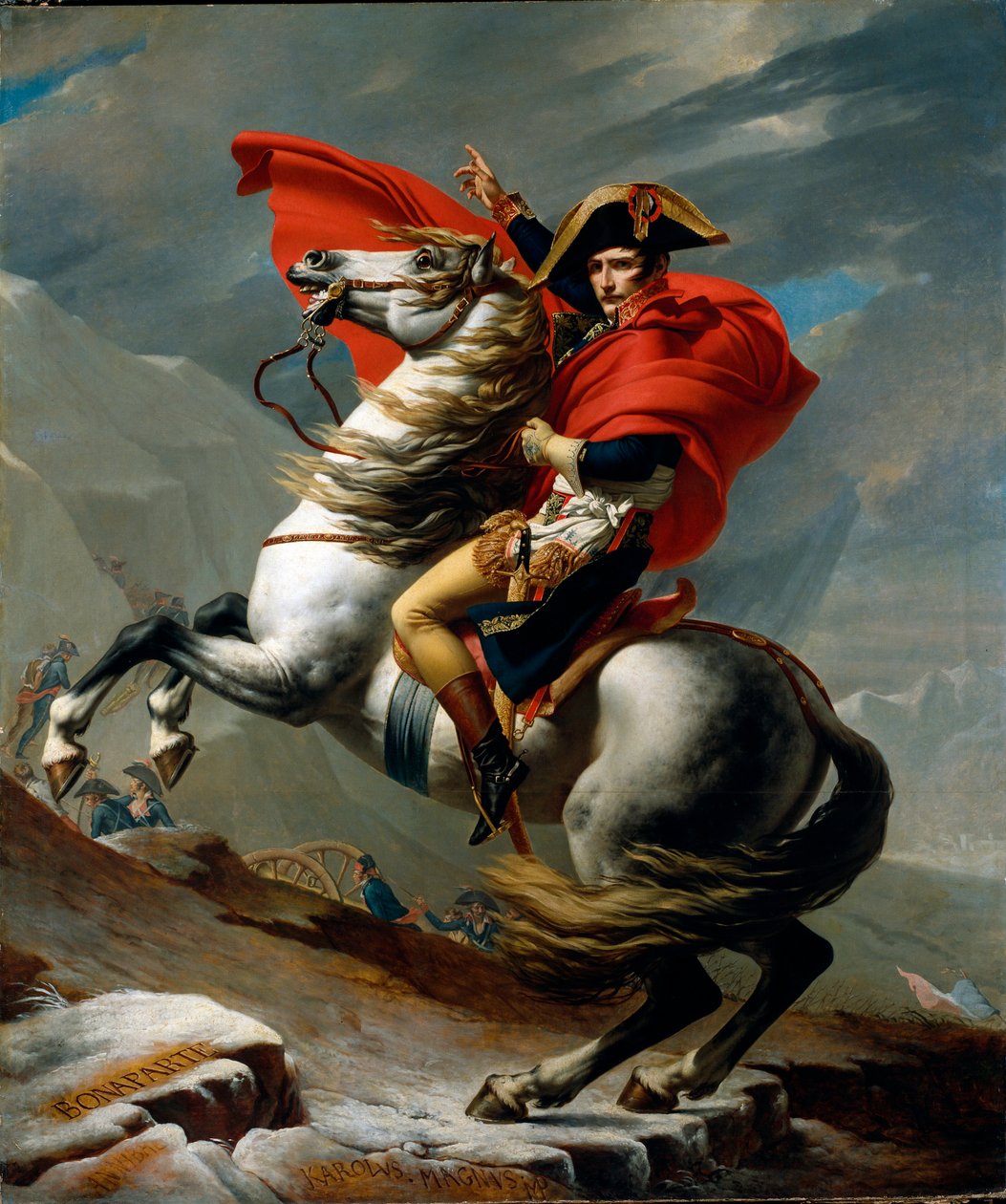 Portret konny Napoleona I Bonapartego autorstwa Jacques Louis David