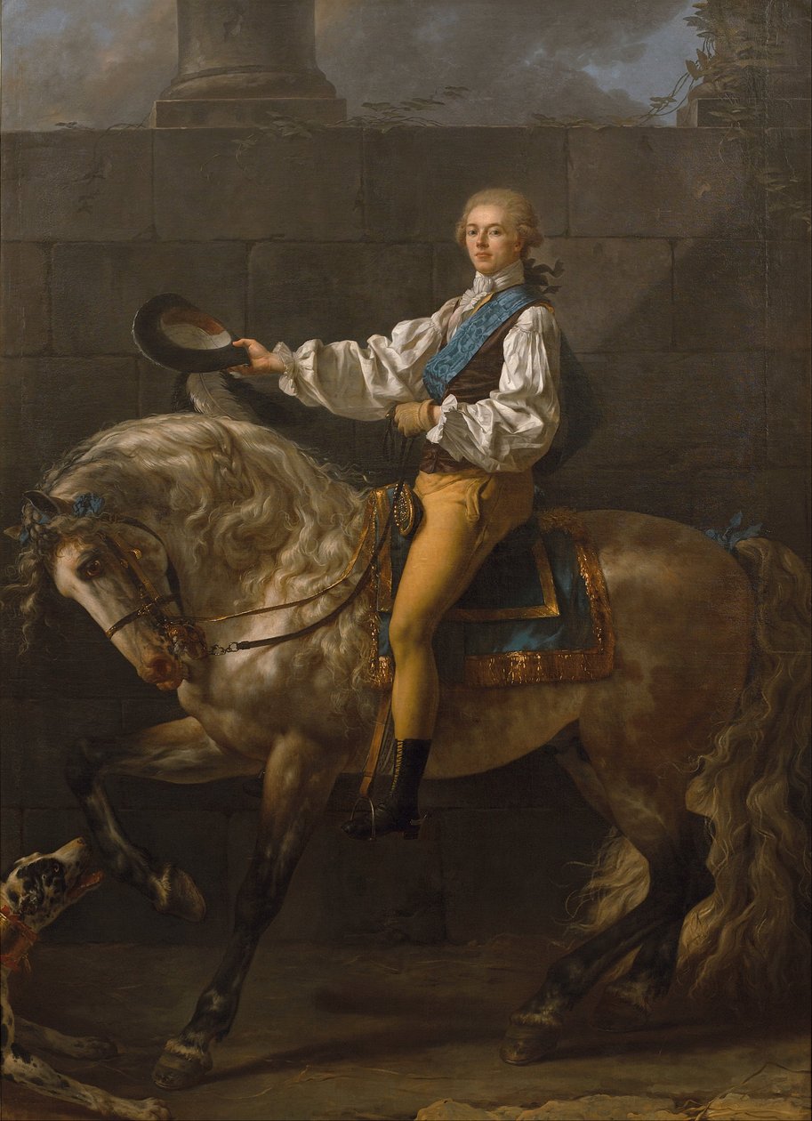 Equestrian portrait of Stanisław Kostka Potocki autorstwa Jacques Louis David