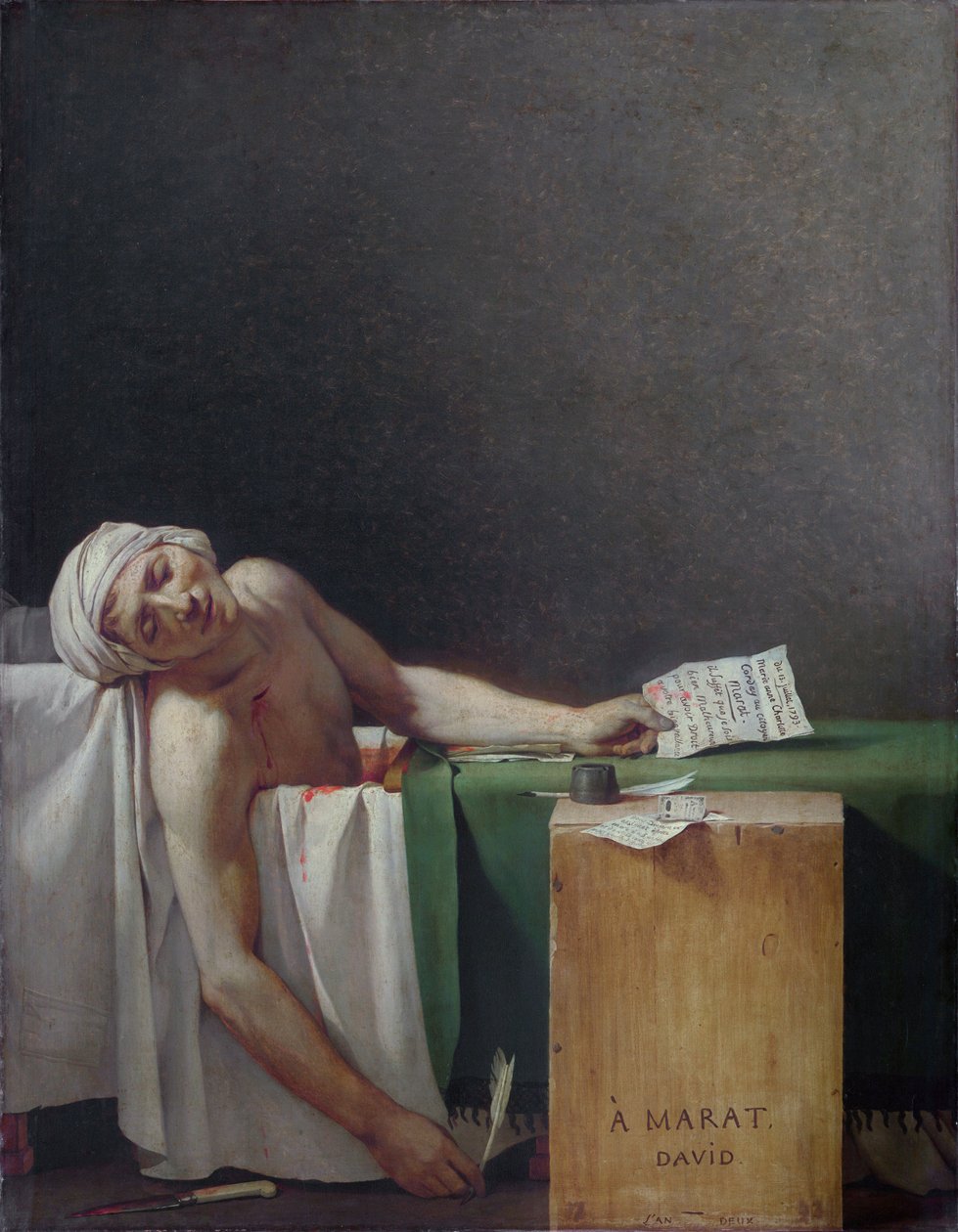 Francuski:  La Mort de Marat Śmierć Marata autorstwa Jacques Louis David