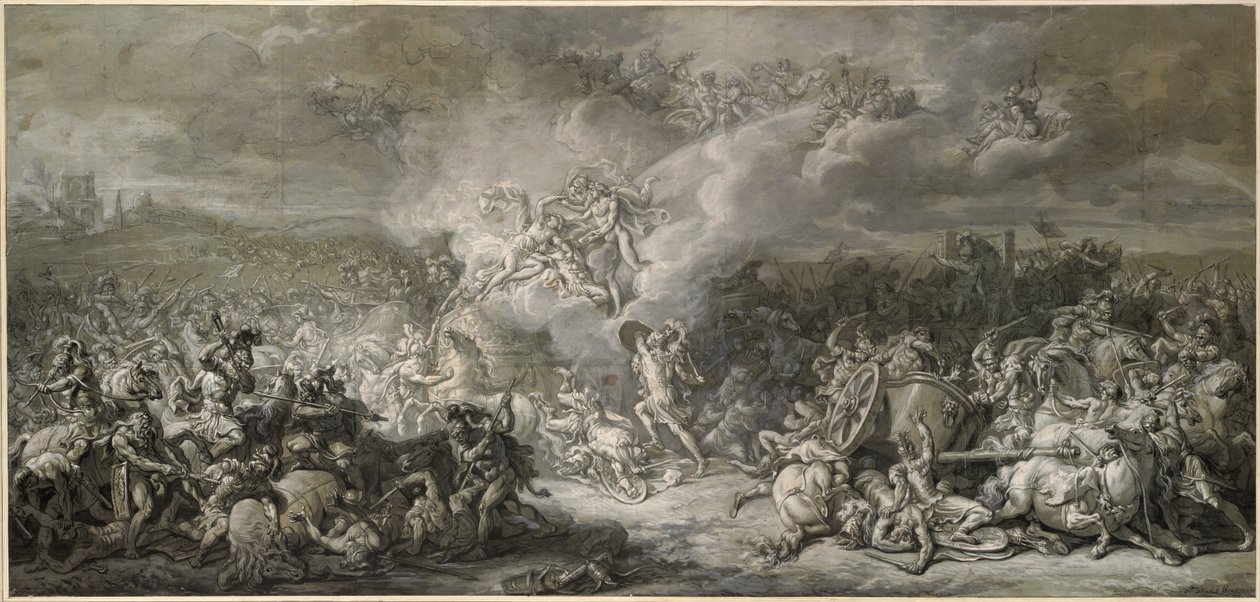 Francuski:  Les Combats de Diomède The Combat of Diomedes (Walki Diomedesa) autorstwa Jacques Louis David