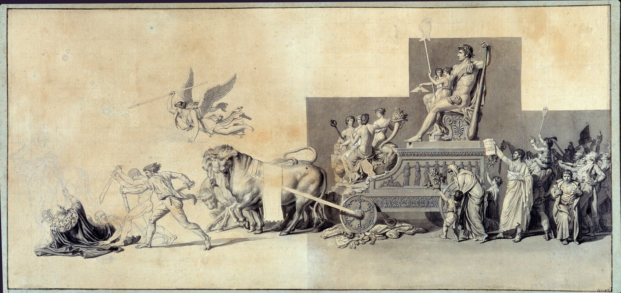 Le triumphe du peuple francais Rysunek a la mine de lead, Jacques Louis David (1748-1825) 1793 Paryż, Musee Carnavalet autorstwa Jacques Louis David
