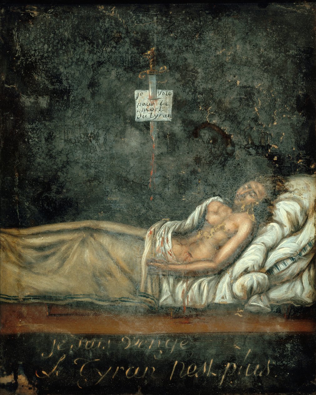 Louis-Michel Le Peletier, markiz de Saint-Fargeau 1760-1793 na łożu śmierci, około. 1793. autorstwa Jacques Louis David