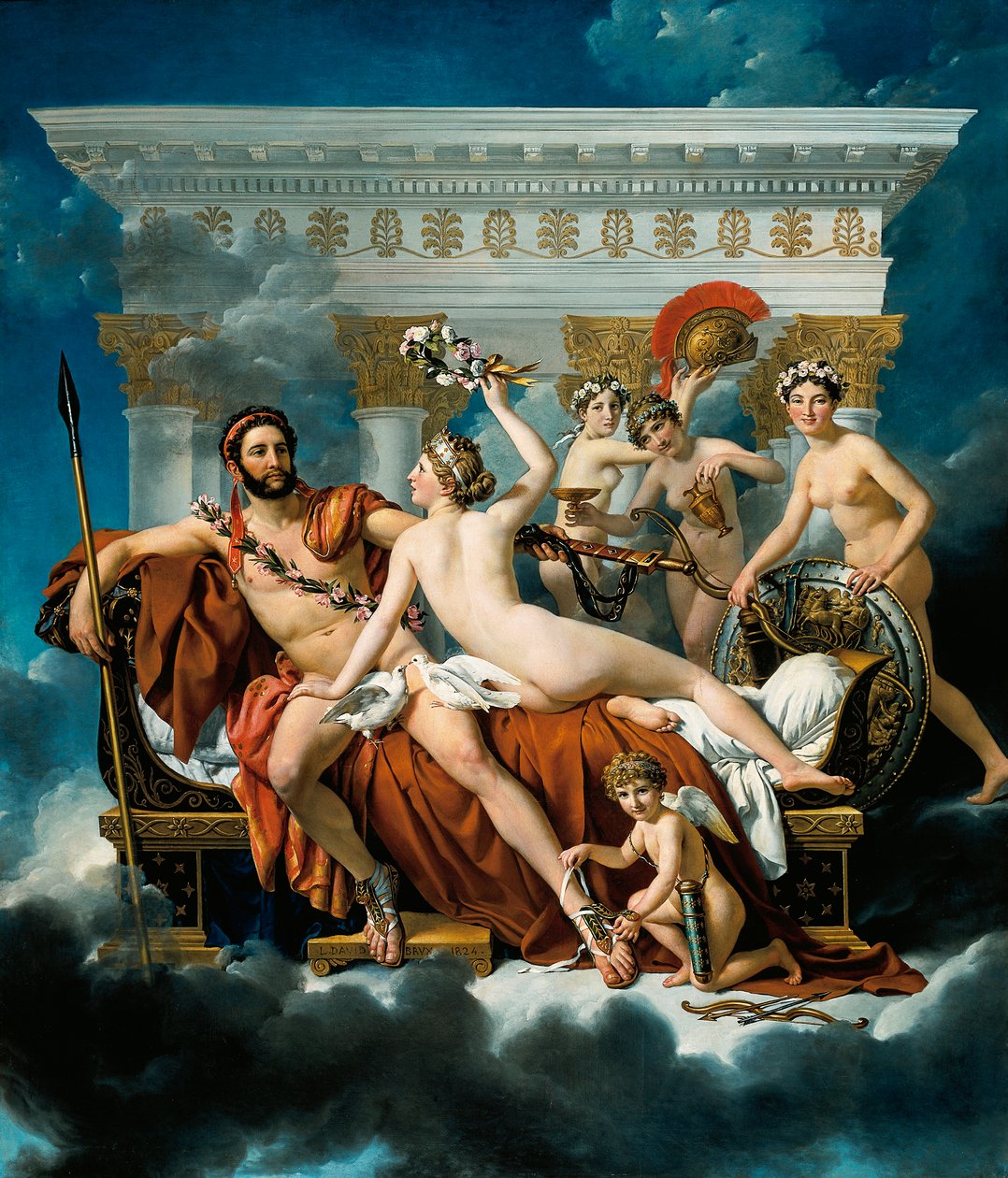 Mars rozbrojony przez Wenus i Trzy Gracje autorstwa Jacques Louis David
