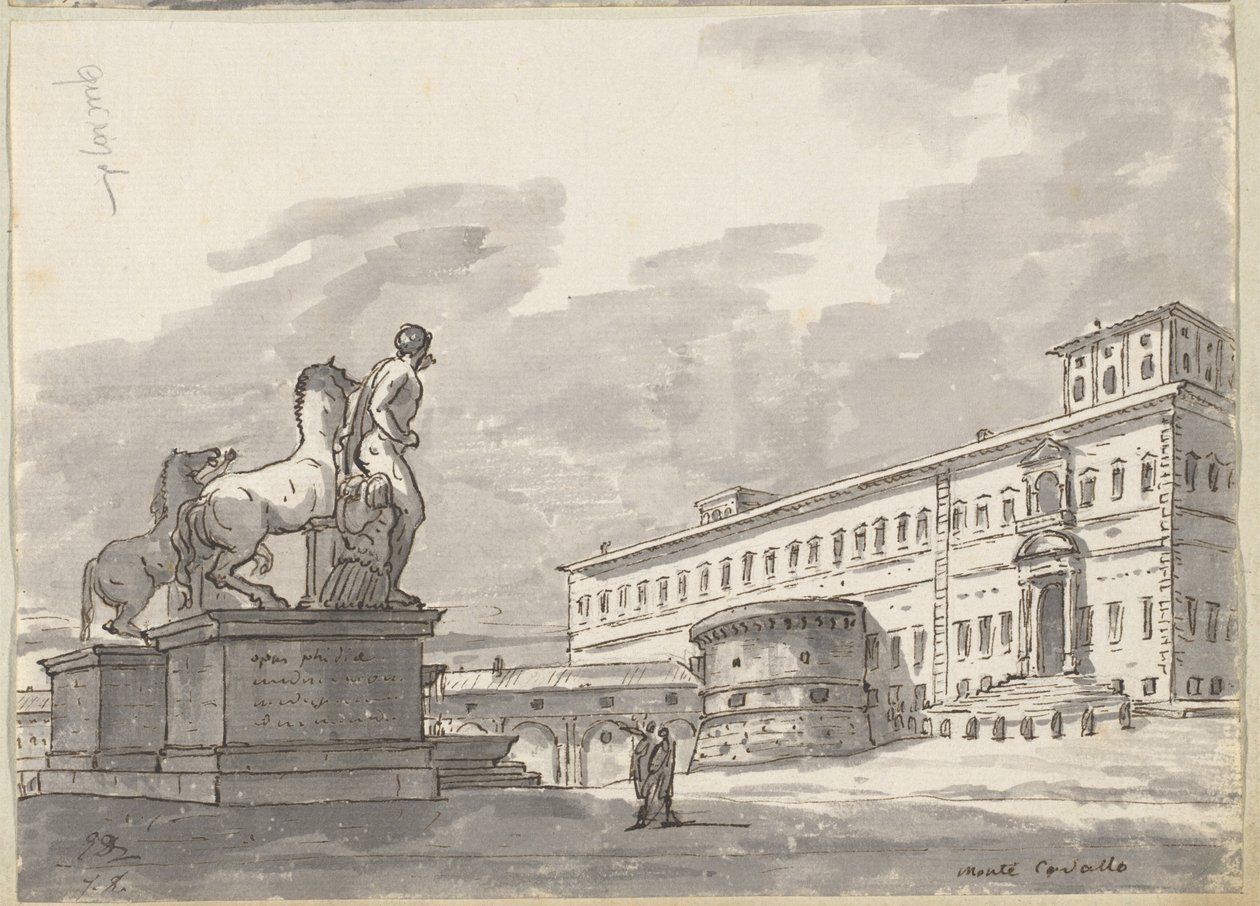 Monte Cavallo z poskramiaczami koni autorstwa Jacques Louis David