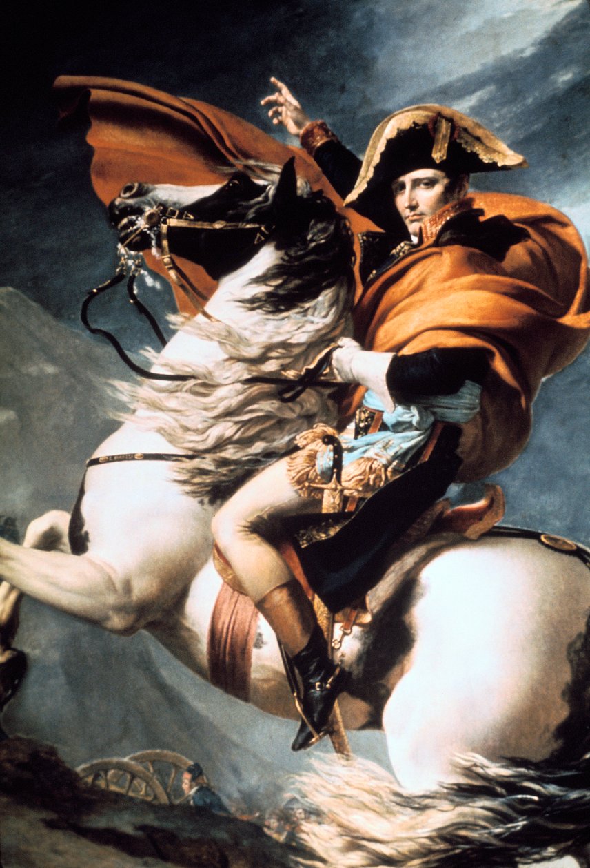 Przejście Napoleona przez Alpy, detal, ok. 1800 r. autorstwa Jacques Louis David