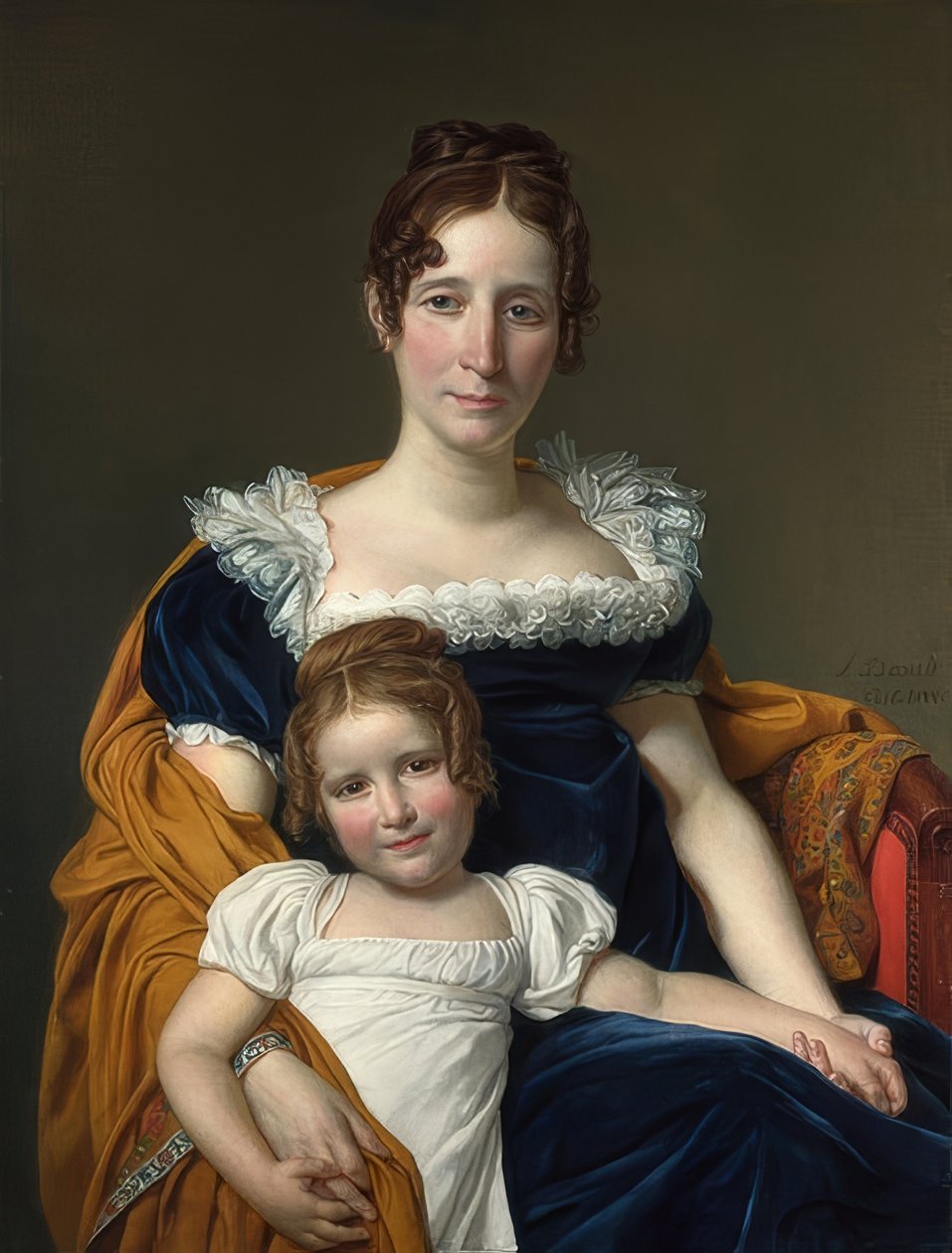 Portret hrabiny Vilain XIIII z córką. 1816 autorstwa Jacques Louis David