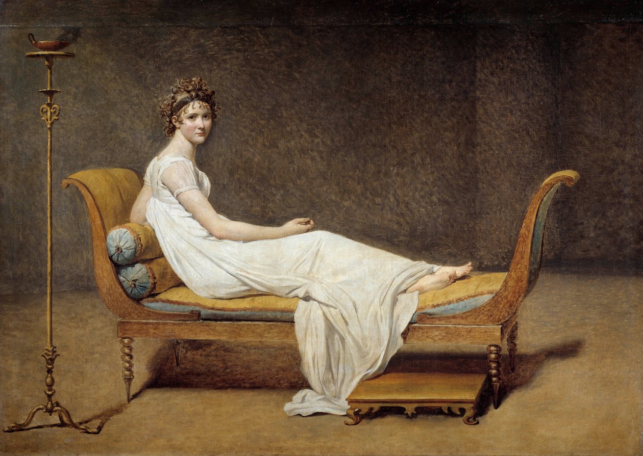 Portret Madame Recamier (1777 - 1849), Jeanne Francoise zwana Juliette - Obraz Jacquesa Louisa Davida (1748-1825) autorstwa Jacques Louis David