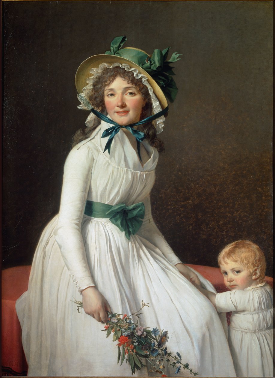 Portret Madame Seriziat, siostry żony artysty z synem Emilem - olej na płótnie autorstwa Jacques Louis David