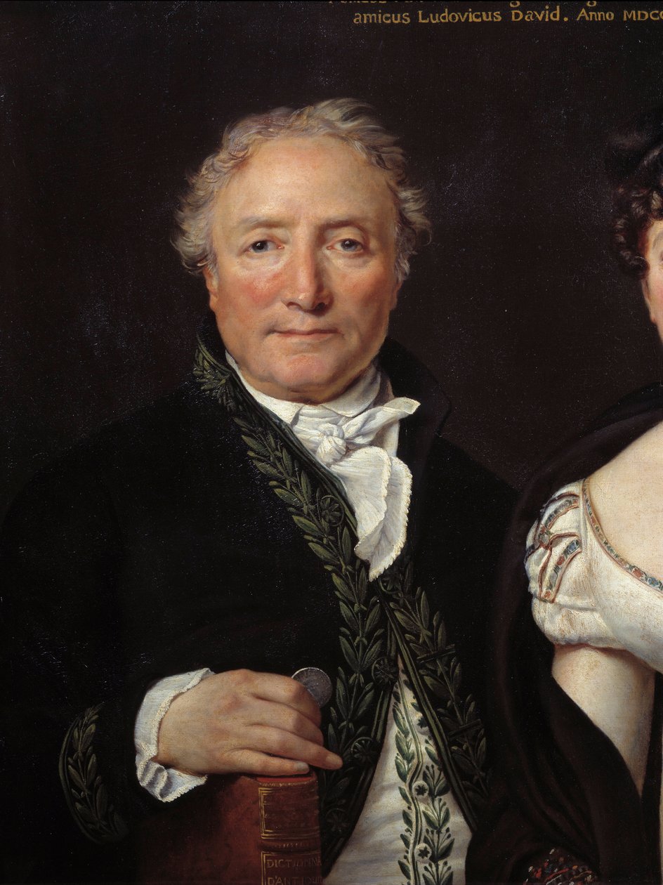 Portret Monsieur Mongeza (1747-1835), archeolog Detal. Obraz Jacquesa Louisa Davida (1748-1825) XIX wiek autorstwa Jacques Louis David