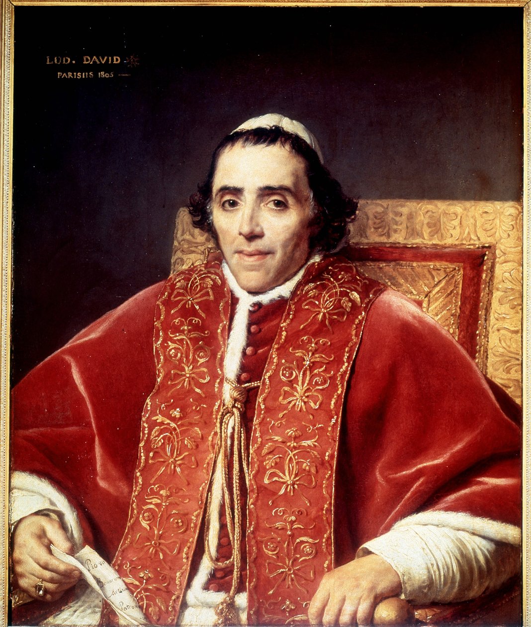 Portret Piusa VII (1742 - 1823) autorstwa Davida. 1805. Muzeum Wersalskie autorstwa Jacques Louis David