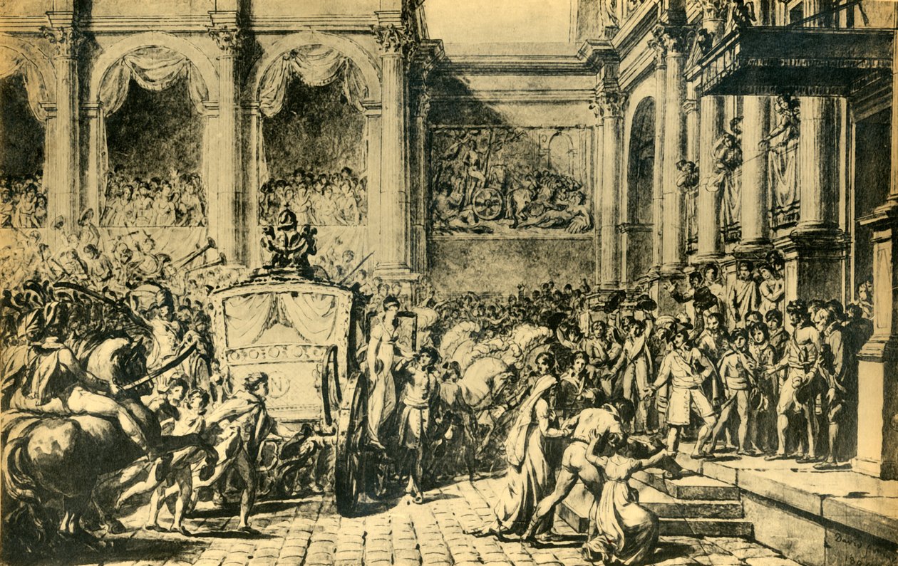 Przyjęcie cesarza i cesarzowej w Hôtel de Ville, Paryż, ok. 1804, 1921. autorstwa Jacques Louis David