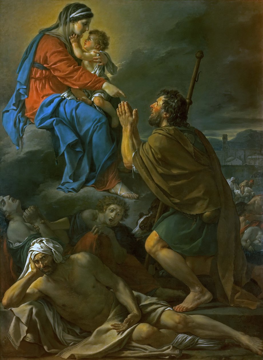 Święty Roch błaga Matkę Boską o wyzwolenie z zarazy, 1780. autorstwa Jacques Louis David