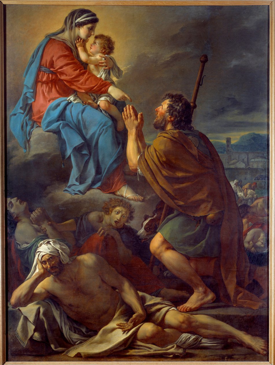 Święty Roch modlący się do Dziewicy o ustanie zarazy. Obraz Jacquesa Louisa Davida (1748-1825) autorstwa Jacques Louis David