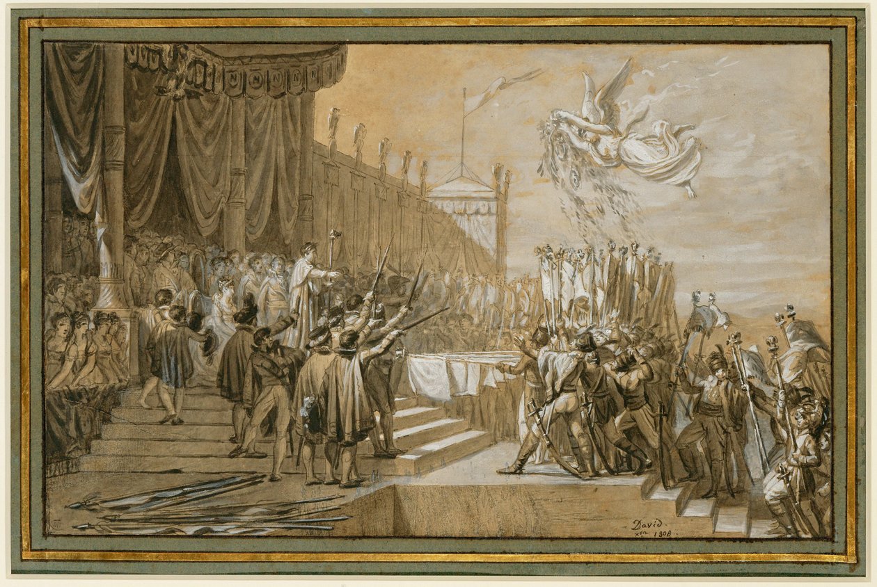 Kazanie wygłoszone przez armię do cesarza po rozdaniu ... autorstwa Jacques Louis David