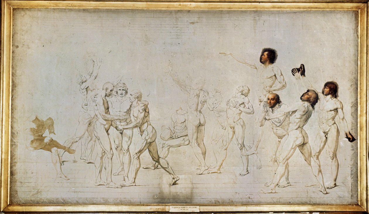 Szkic do przysięgi Jeu de Paume ... autorstwa Jacques Louis David