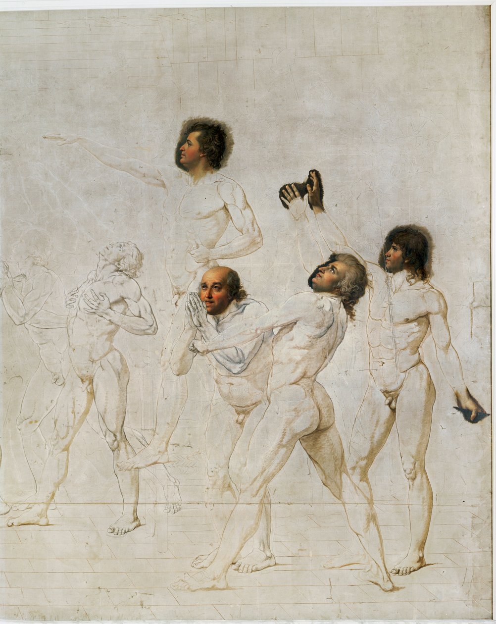 Szkic do przysięgi Jeu de Paume ... autorstwa Jacques Louis David