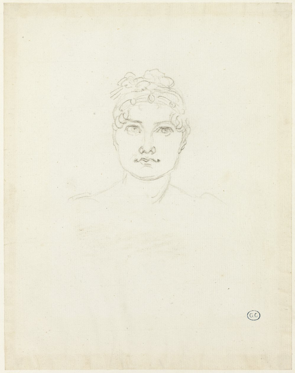 Szkic głowy kobiety autorstwa Jacques Louis David