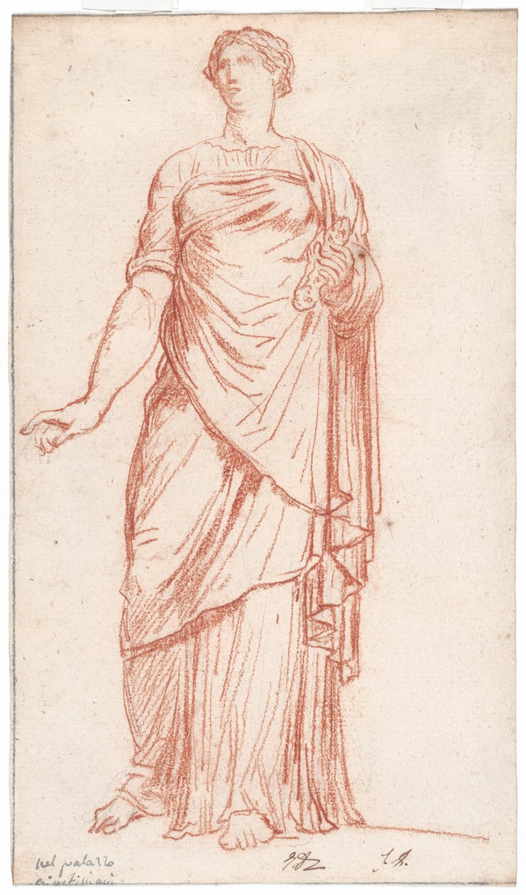 Posąg Flory widziany od frontu, w Palazzo Giustiniani, Rzym autorstwa Jacques Louis David