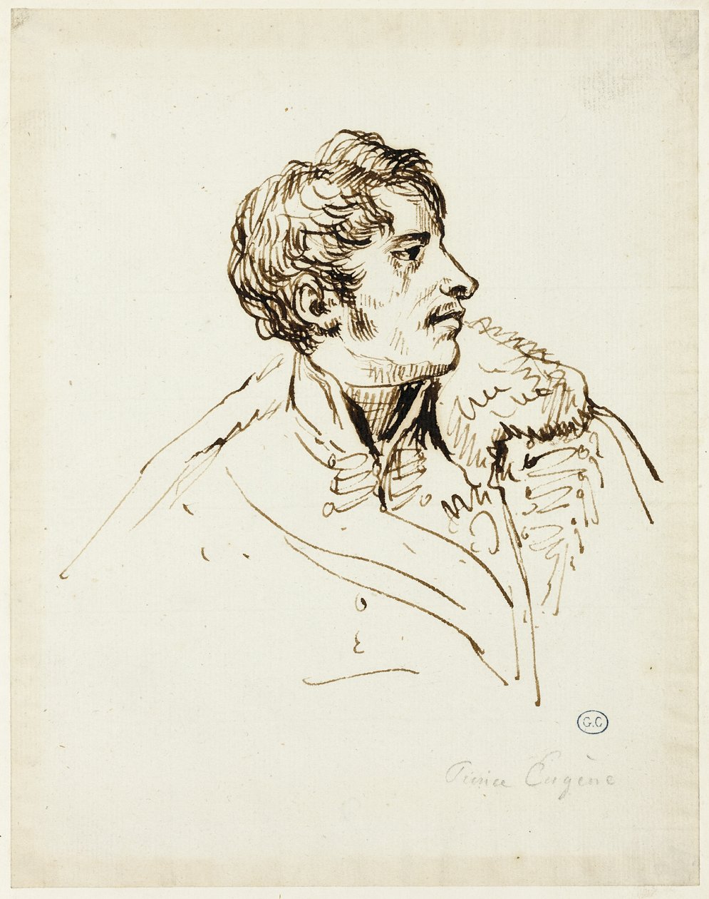 Studium rozmieszczenia orłów, książę Eugeniusz de Beauharnais autorstwa Jacques Louis David