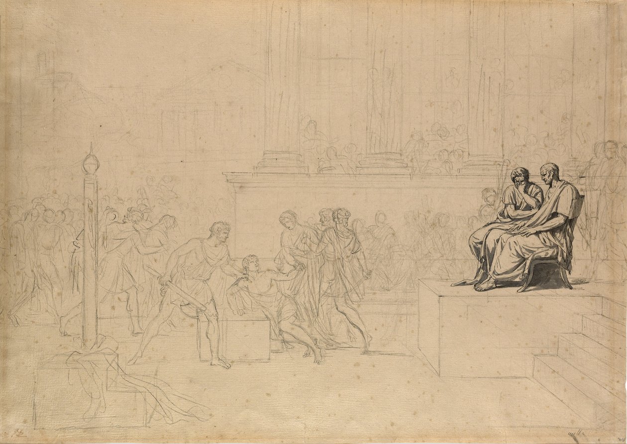 Studium egzekucji synów Brutusa autorstwa Jacques Louis David