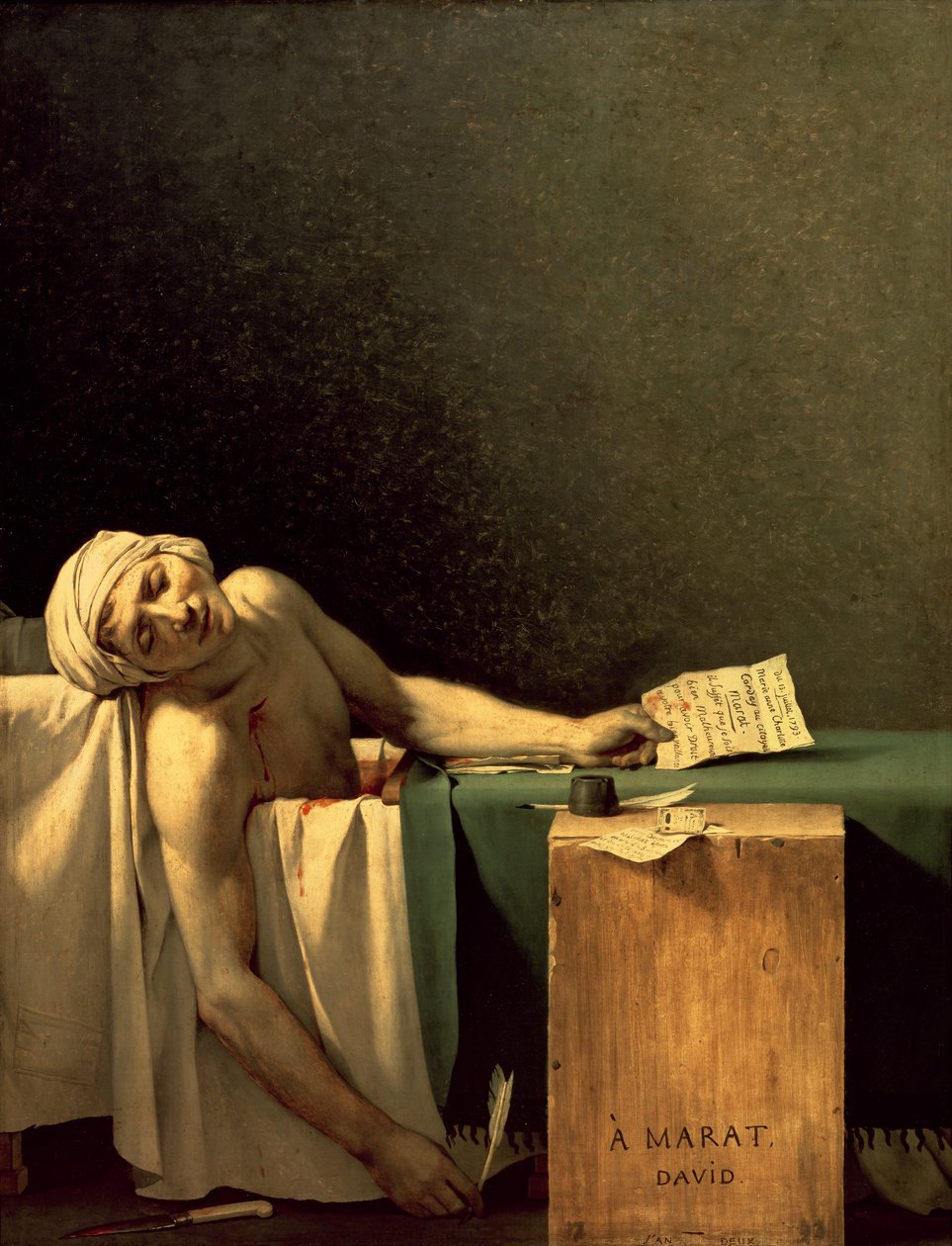 Śmierć Marata autorstwa Jacques Louis David