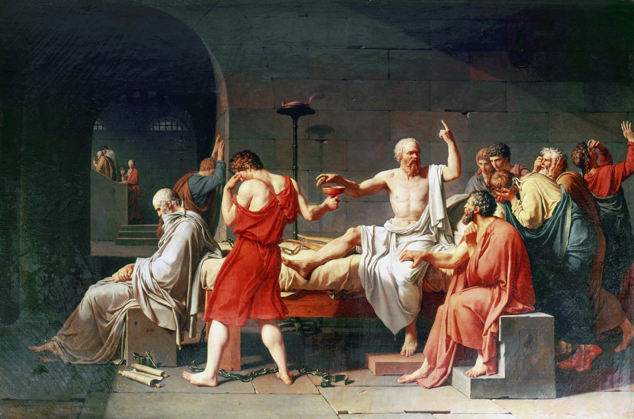 Śmierć Sokratesa, IV wiek pne, 1787 autorstwa Jacques Louis David