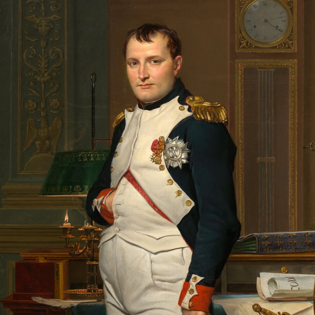 Cesarz Napoleon w swoim gabinecie w Tuileries

"

" autorstwa Jacques Louis David