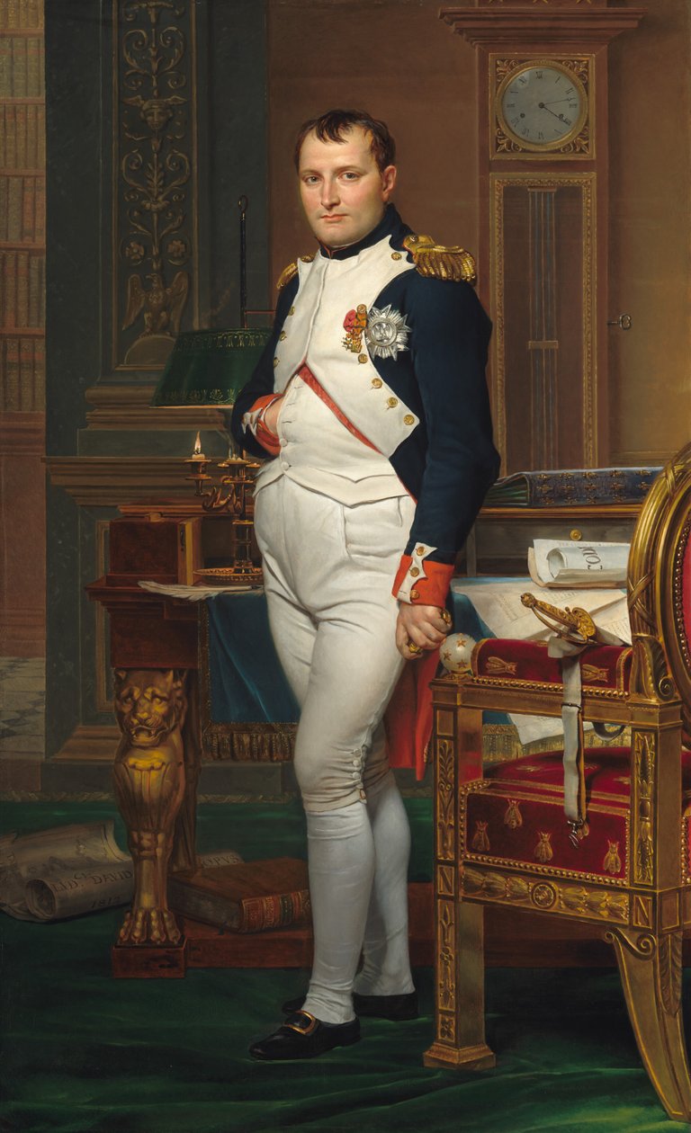 Cesarz Napoleon w swoim gabinecie w Tuileries, 1812 r autorstwa Jacques Louis David