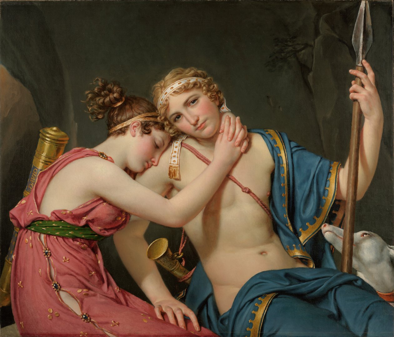Pożegnanie Telemacha i Eucharis autorstwa Jacques Louis David