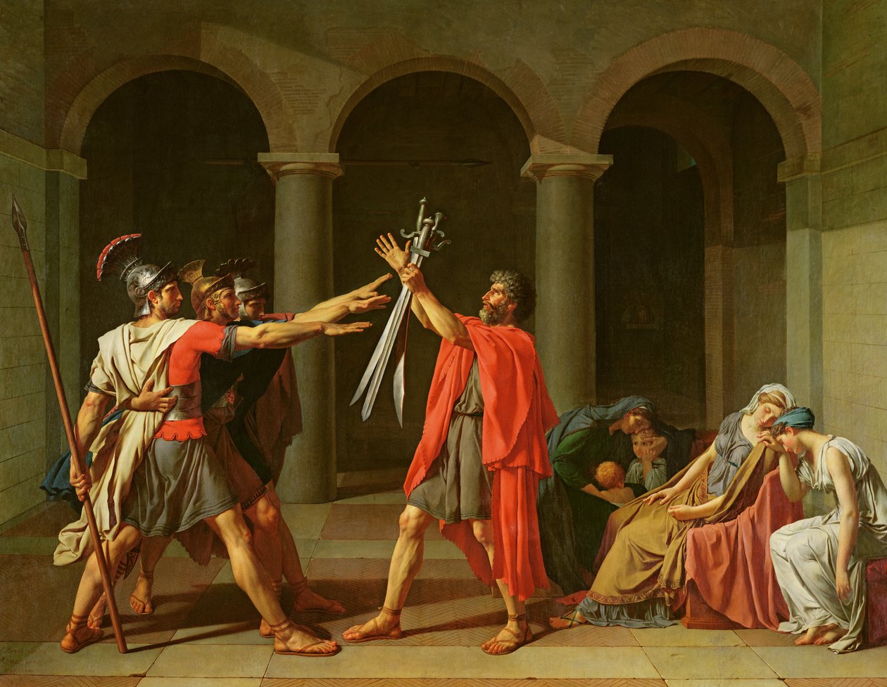 Przysięga Horatii, 1784 autorstwa Jacques Louis David