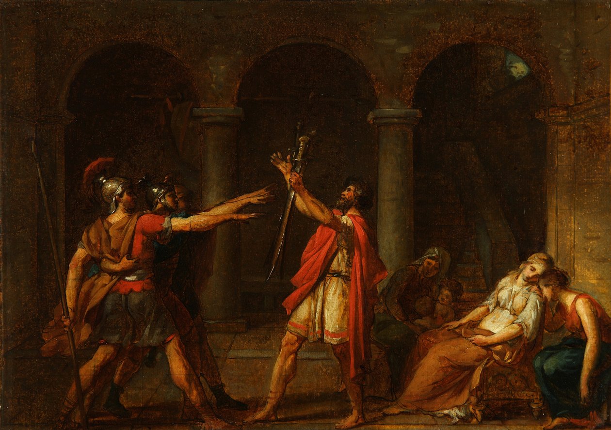 Przysięga studium Horatii, 1784 autorstwa Jacques Louis David