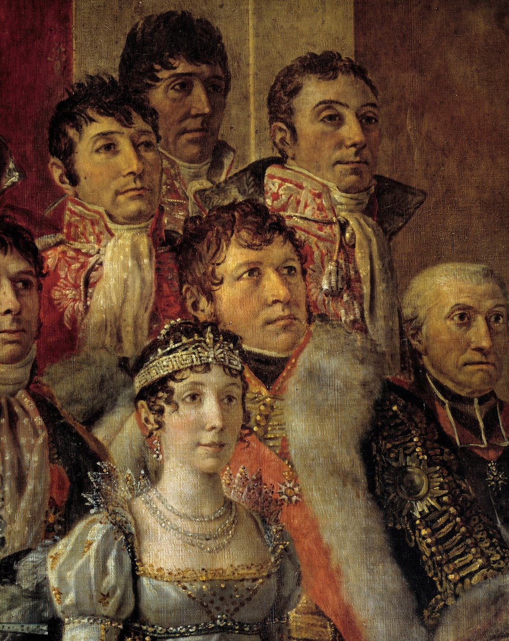Obrzęd Napoleona. Szczegół przedstawiający Marie-Julie Clary (żonę Josepha Bonaparte autorstwa Jacques Louis David