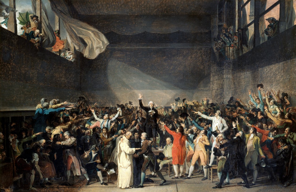 Przysięga na korcie tenisowym, 20 czerwca 1789 r. autorstwa Jacques Louis David