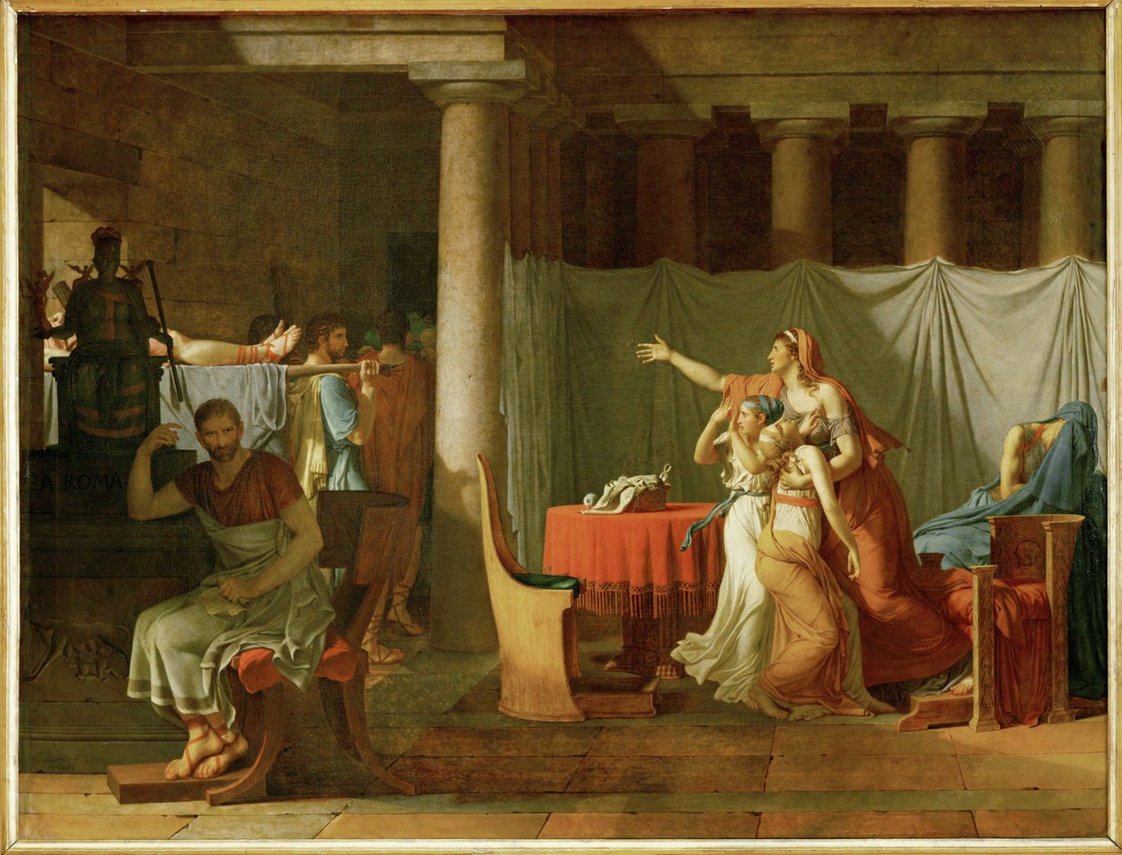 Liktorzy przynoszą Brutusowi ciała jego zmarłych synów ... autorstwa Jacques Louis David
