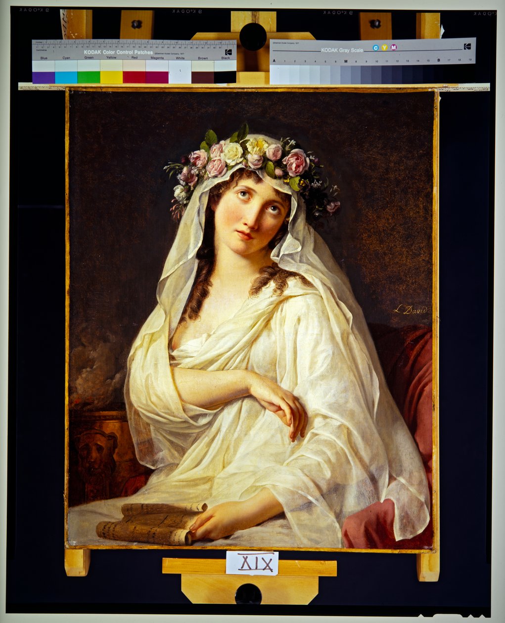 Vestal ukoronowana kwiatami (płótno) autorstwa Jacques Louis David