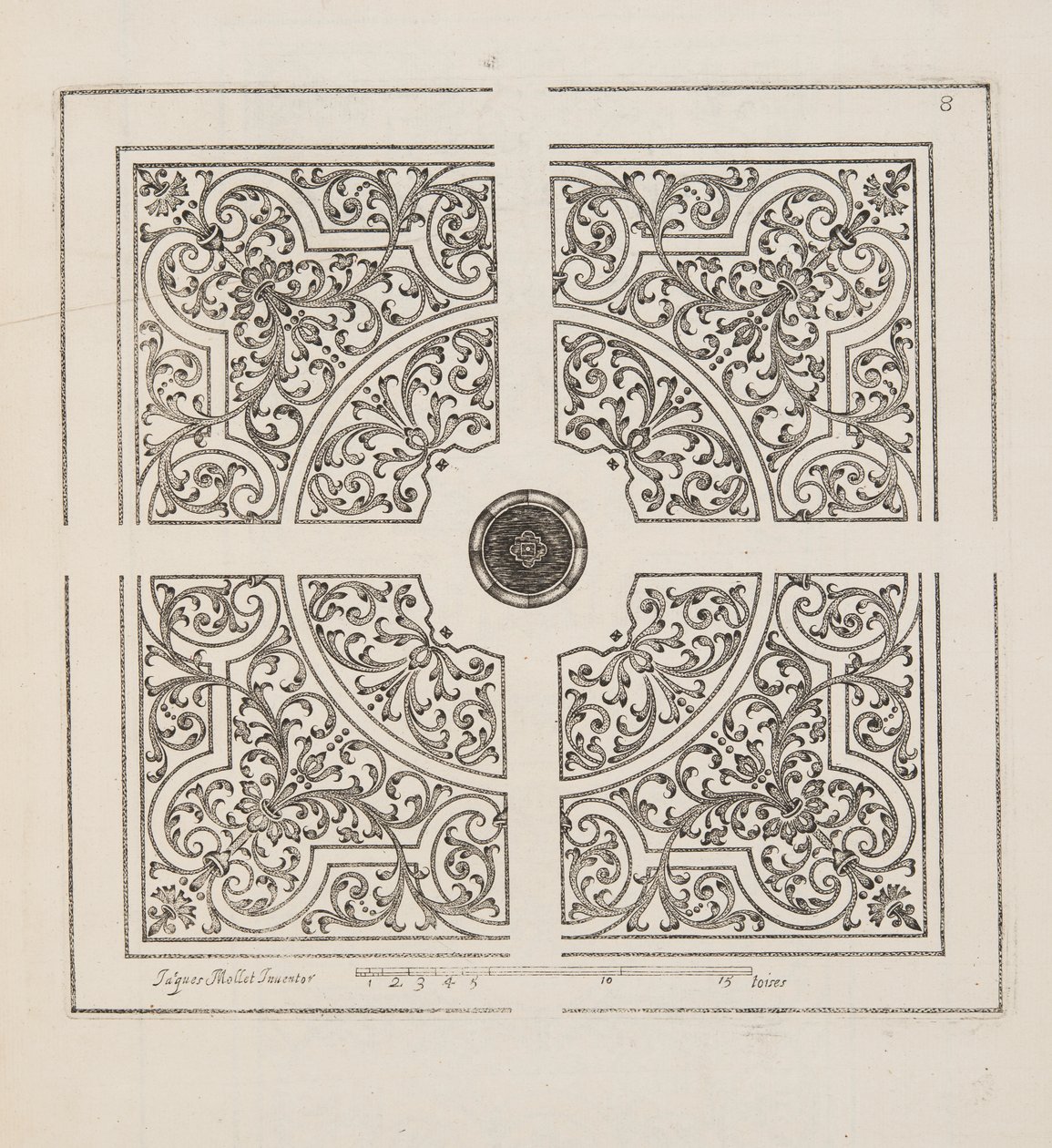Projekt dla Parter, z Theater des Plans et Jardinages, wyd. 1652 (rycina) autorstwa Jacques Mollet